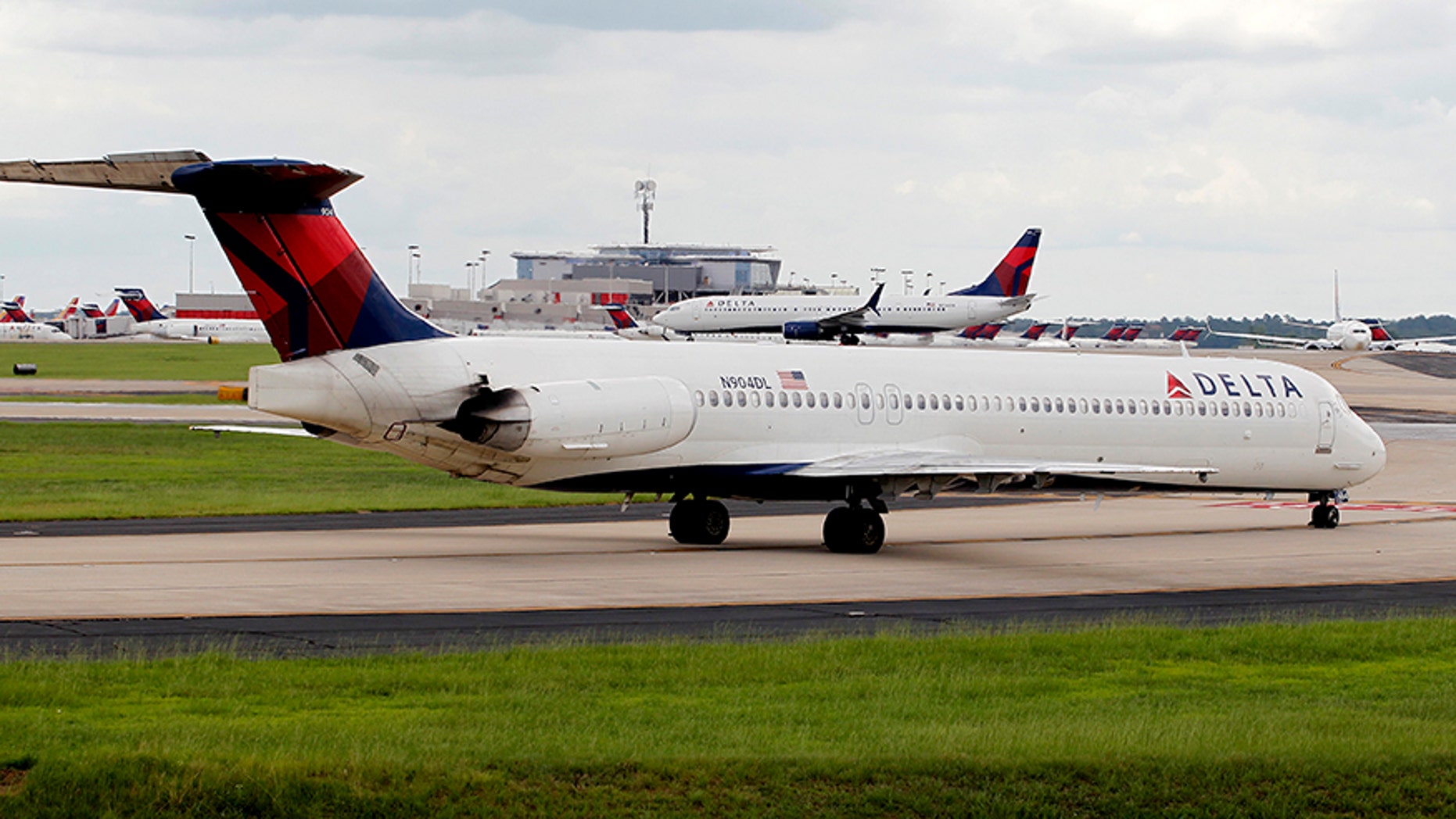 Delta aircraft at Hartsfield-Jackson International Airport in Atlanta, Ga.