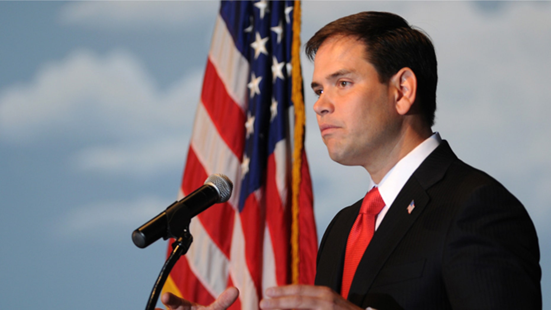 ALTOONA, IA - NOVEMBER 17: U.S. Sen. Marco Rubio (R-FL) speaks at a combination fundraiser and birthday party for Iowa Gov. Terry Branstad, on November 17, 2012 in Altoona, Iowa. Branstad turned 65 this year. (Photo by Steve Pope/Getty Images)
