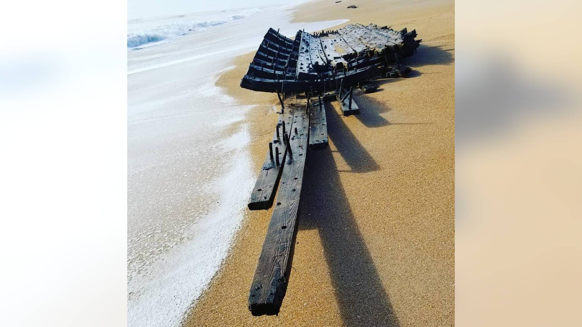 The wreckage was later determined to be a well-preserved section of a wooden ship's hull.