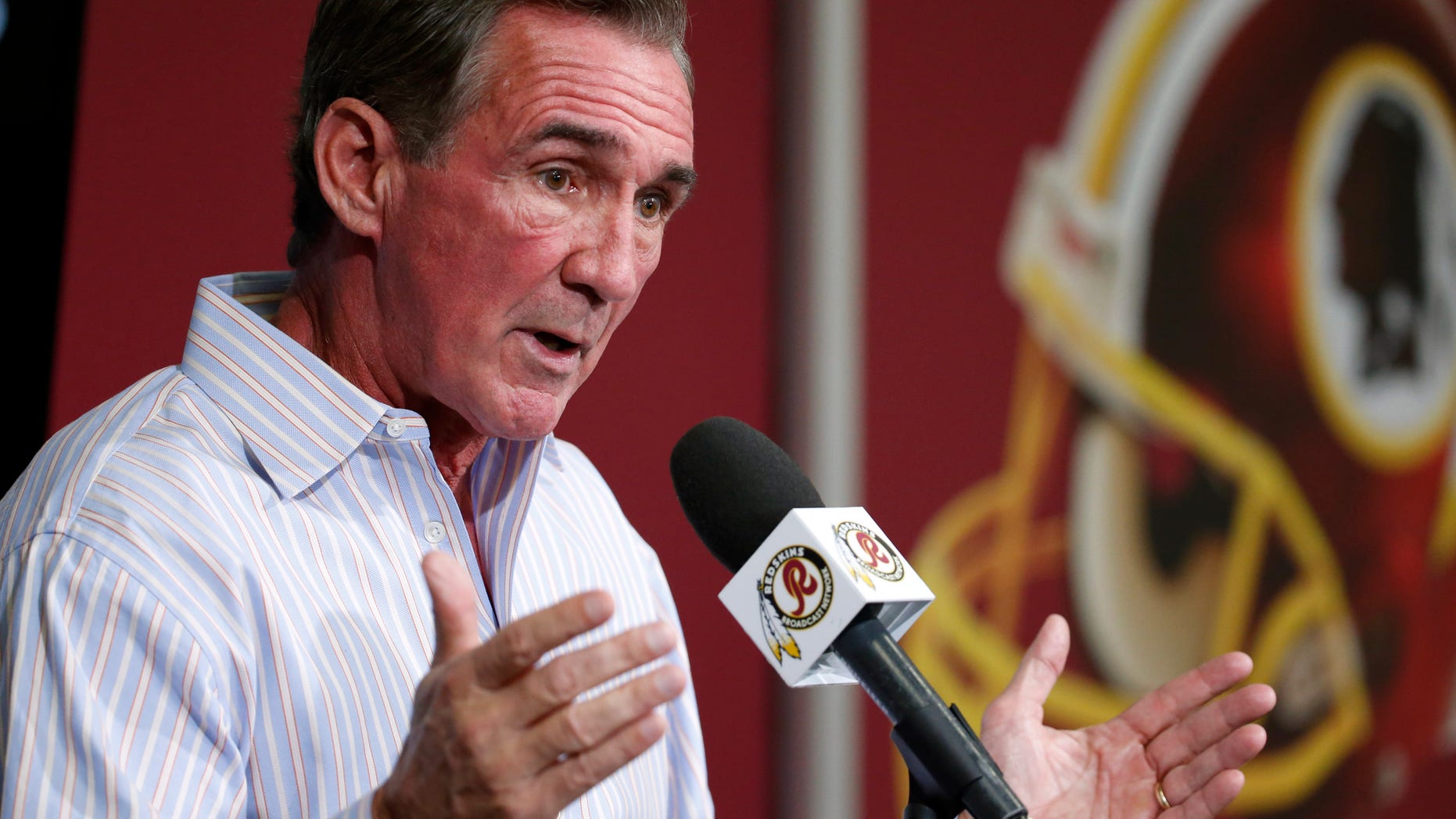 Washington Redskins head coach Mike Shanahan speaks during a media availability at their NFL football training facility, Wednesday, Dec. 11, 2013, in Ashburn, Va. Kirk Cousins will start for the Washington Redskins on Sunday, and Robert Griffin III will be the No. 3 quarterback behind Rex Grossman. (AP Photo/Alex Brandon)