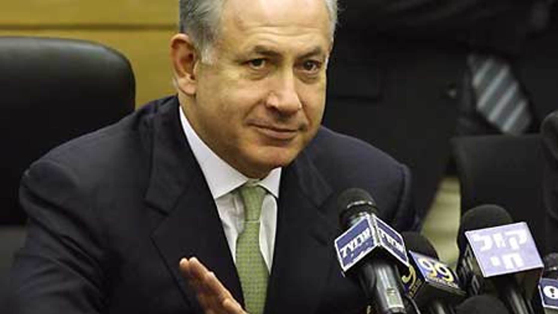 Nov. 23: Israeli prime minister Benjamin Netanyahu seen during a Faction meeting of his Likud party in Jerusalem.