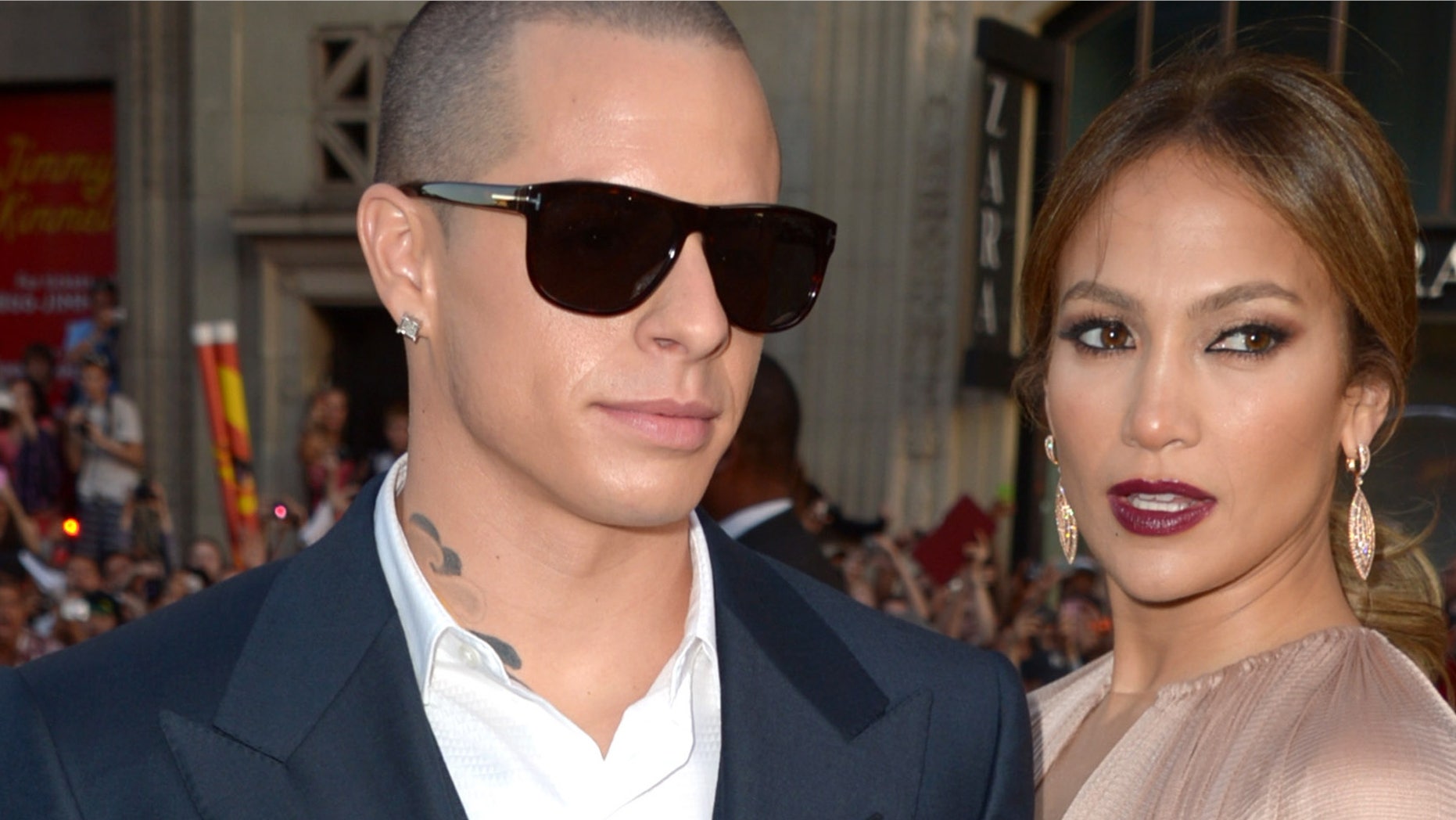 HOLLYWOOD, CA - MAY 14: Dancer Casper Smart and actress Jennifer Lopez arrive at the premiere of Lionsgate's "What To Expect When You're Expecting" held at Grauman's Chinese Theatre on May 14, 2012 in Hollywood, California. (Photo by Kevin Winter/Getty Images)