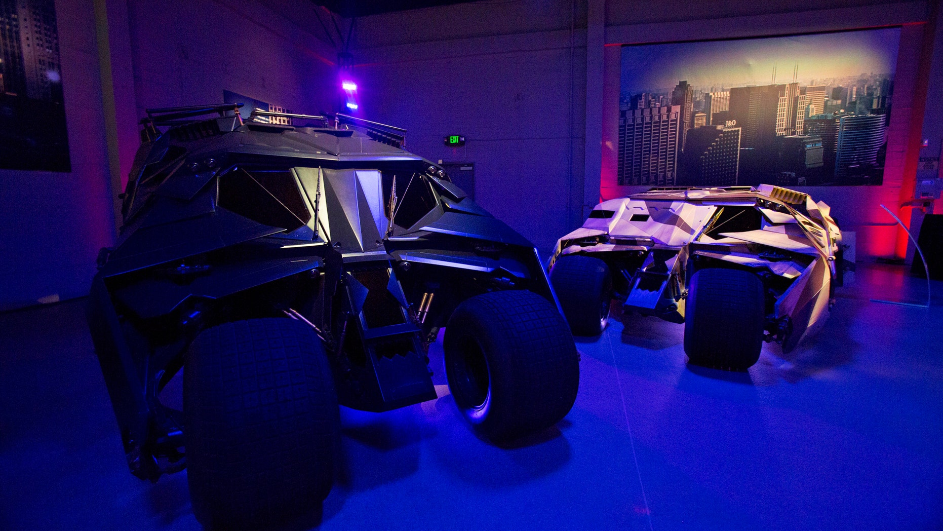 File photo: Tumbler vehicles used in Batman movies are pictured during a media preview of Warner Bros. VIP Studio Tour "The Batman Exhibit" in Burbank, California June 26, 2014. (REUTERS/Mario Anzuoni)