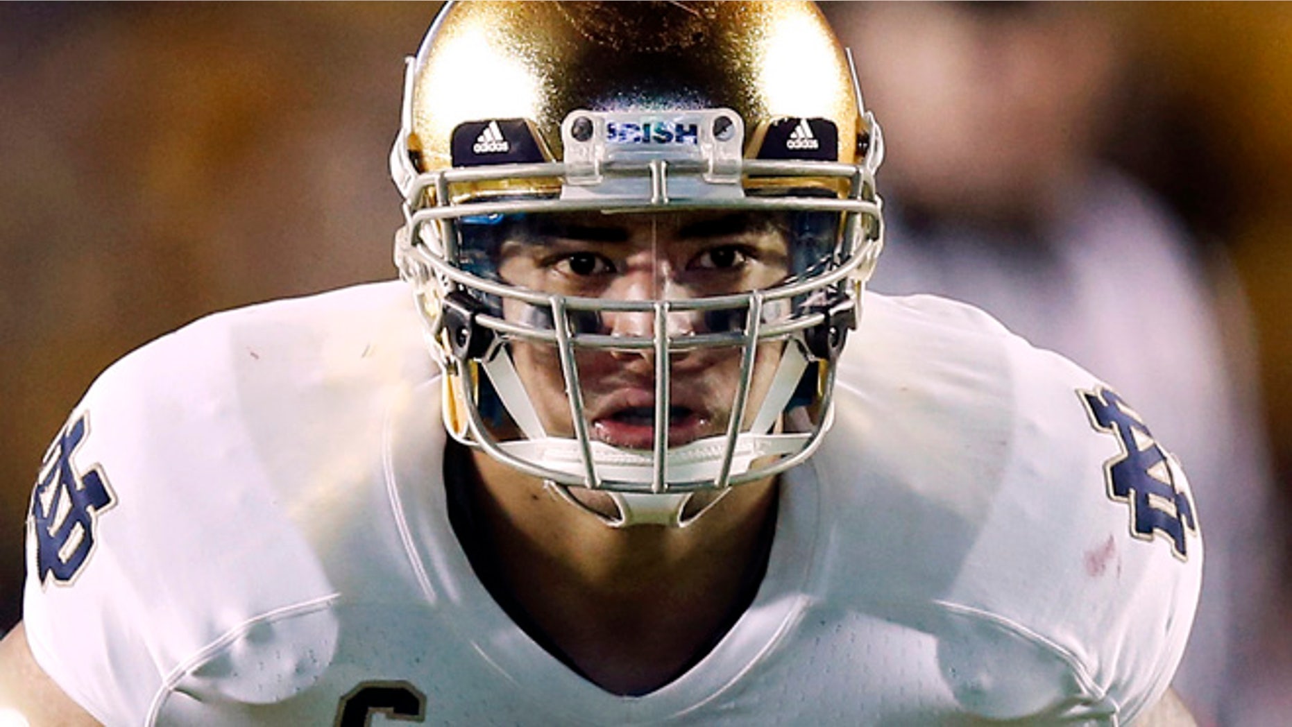 Nov. 10, 2012: Notre Dame linebacker Manti Te'o waits for the snap during the second half of their NCAA college football game against Boston College in Boston.