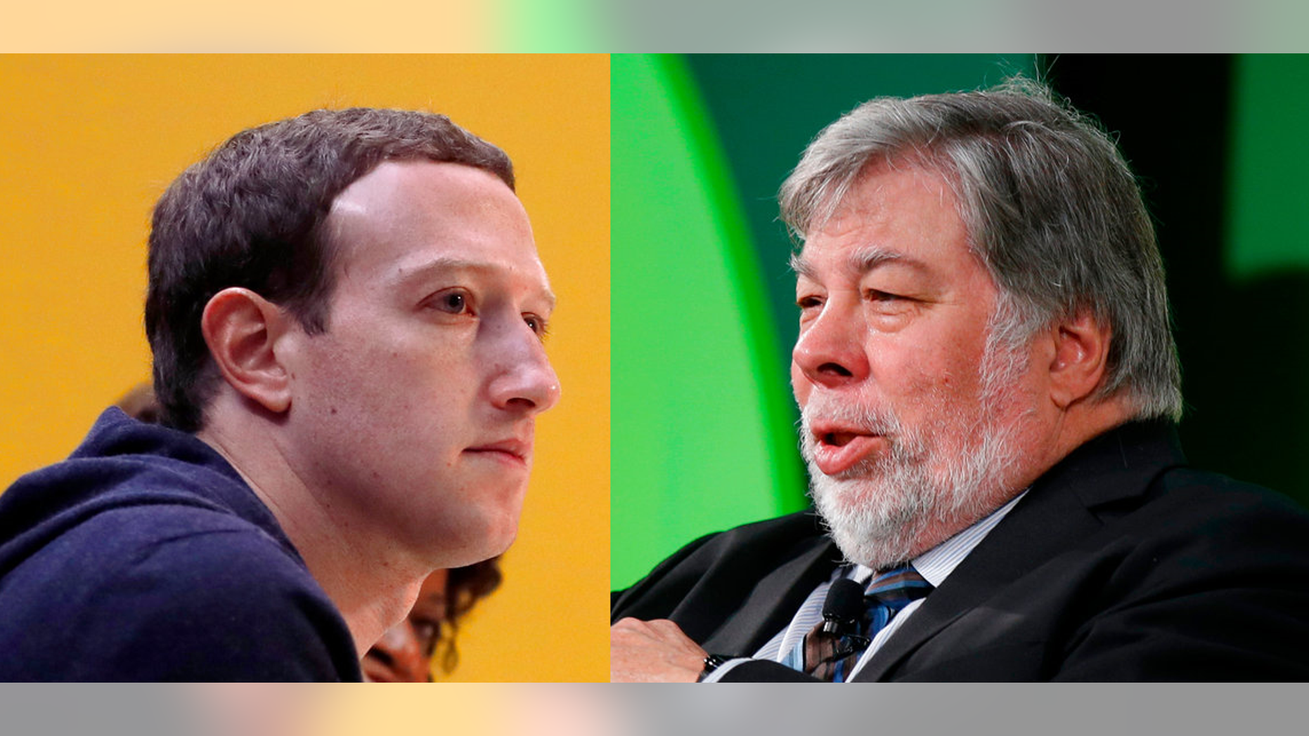 Apple Co-Founder Steve Wozniak, right, criticized Facebook chief Mark Zuckerberg for what he says is his hypocrisy on privacy matters.
