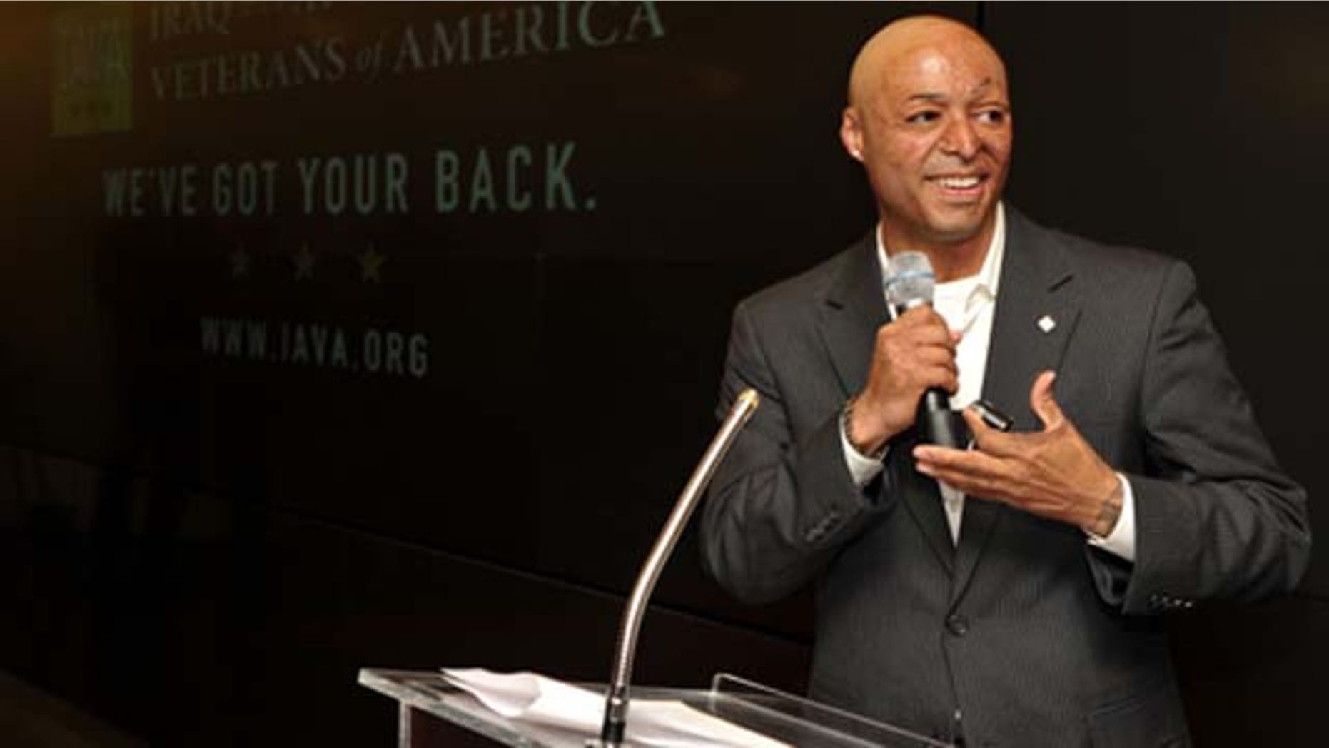 April 29, 2010: Actor J.R. Martínez speaks at IAVA's Second Annual Heroes Celebration held at CAA in Los Angeles, Calif.