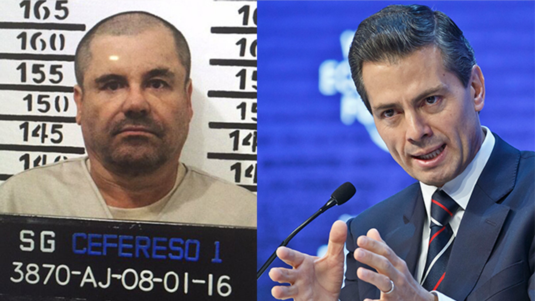 Joaquin 'El Chapo' Guzman and Mexican President Enrique Pena Nieto.