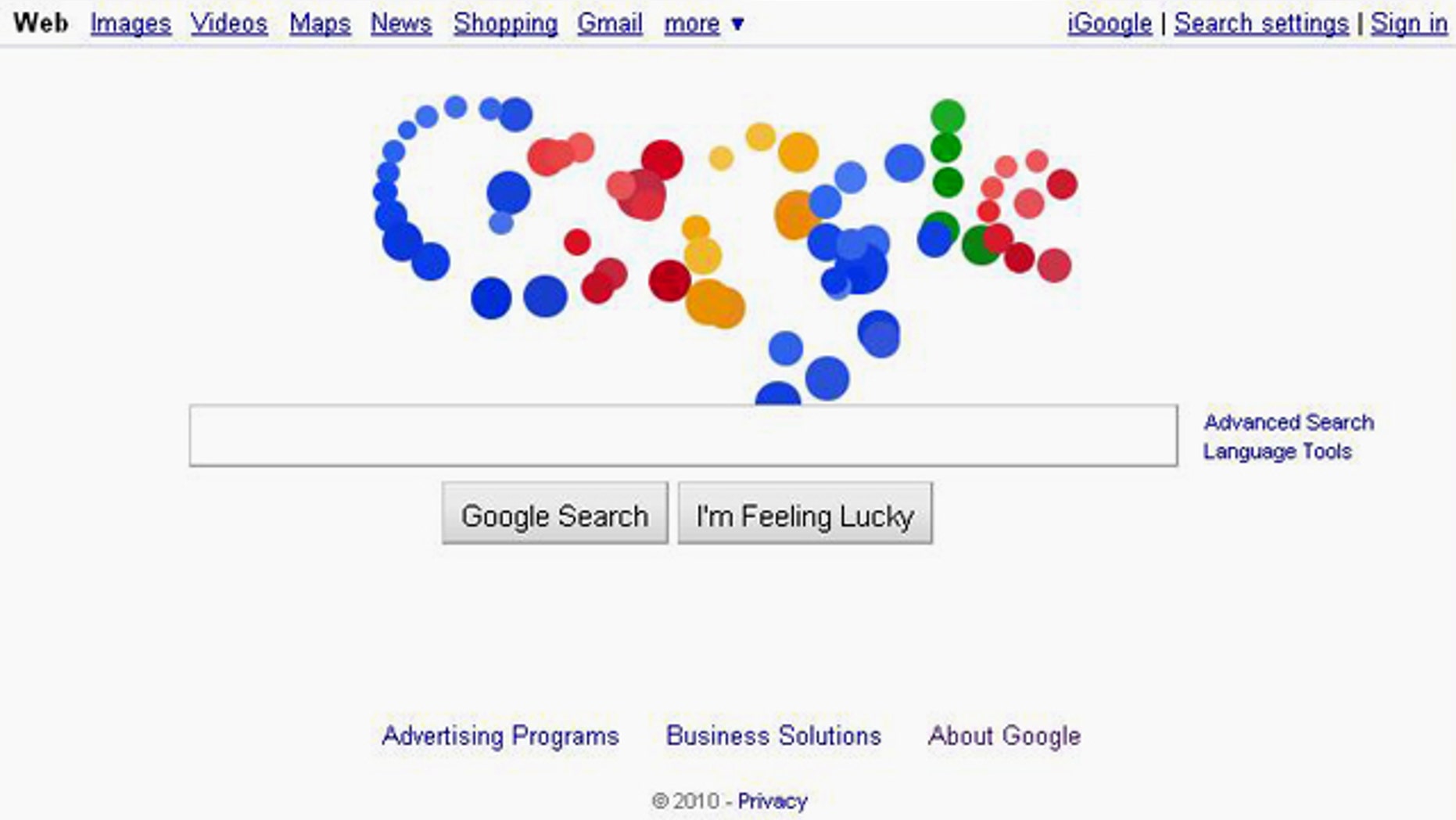 Google's latest doodle is an animated explosion of colored balls -- but its meaning remains a mystery.
