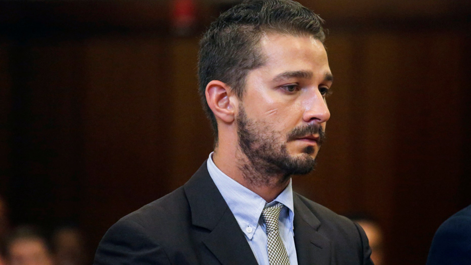Actor Shia LaBeouf attends a hearing at the Manhattan Criminal Court in New York July 24, 2014.