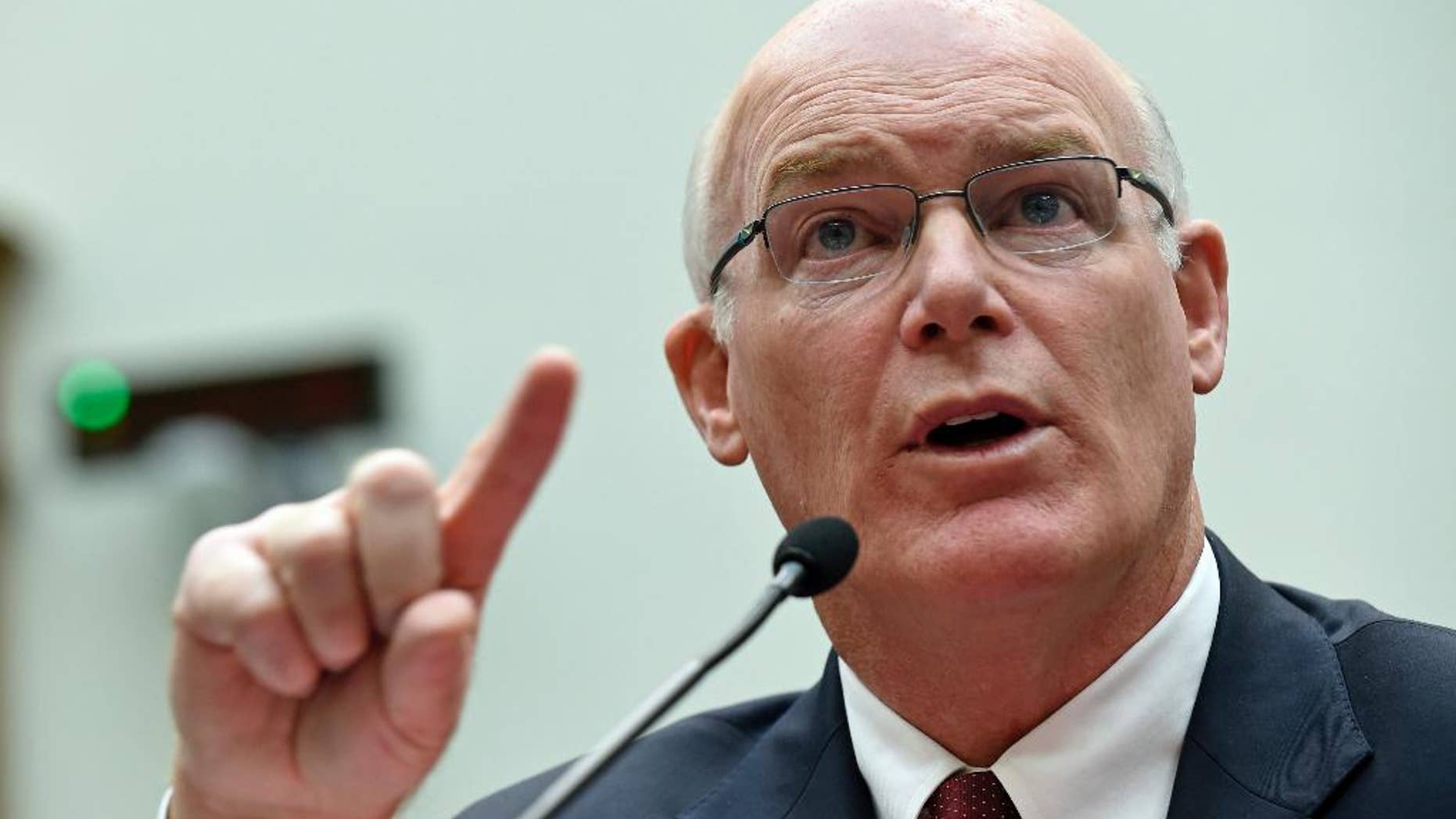 FILE - In this Nov. 19, 2014 file photo, acting Secret Service Director Joseph Clancy testifies on Capitol Hill in Washington. (AP Photo/Susan Walsh, File)