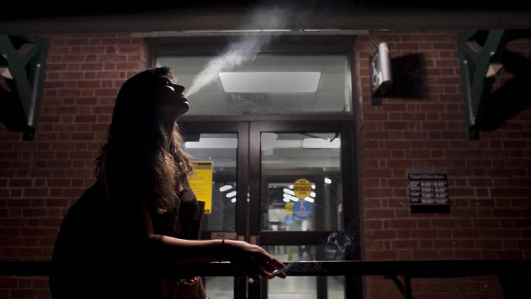 SUMMIT, NJ - JUNE 22: Matilde Hoffman smokes a cigarette with friends after getting off the train June 22, 2012 in Summit, New Jersey.Matilda graduated from University of Southern California in December of 2011 with a bachelors degree in neuroscience. Since graduating she has applied to over 30 different jobs, gone on 3 interviews, and had no luck finding a full time job. In the meantime she has been working two part time hostess jobs and volunteering with New York Cares. In June, on a whim, she applied to a one year medical science program at Drexel University at was recently accepted. ''I was tired of the job search. All this looking for a job, volunteering and shuffling around to two part time jobs was getting stressful. If that's the only opportunity I have, if nothing else comes my way, I should do it. If this is what life has brought to me at the moment I should take it.'' she said. From 2000 to 2010 the number of waiters and waitresses ages 18 to 30 with college degrees increased 81 percent according to the U.S. Census Bureau. Educated bartenders, dishwashers in that age group doubled. Recently the Associated Press reported that ''About 1.5 million, or 53.6 percent, of bachelor's degree-holders under the age of 25 last year were jobless or underemployed, the highest share in at least 11 years.'' (Photo by Allison Joyce/Getty Images)