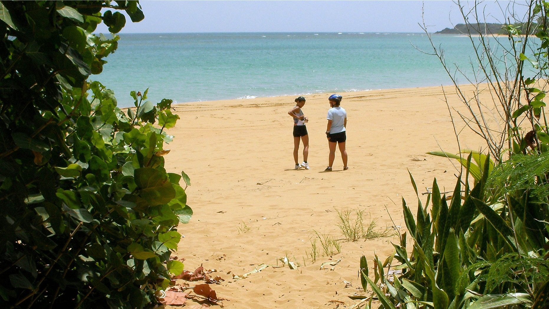 In this June 28, 2008 file photo, cyclists stand on a beach in the Northeast Ecological Corridor Reserve in the municipality of Luquillo in Puerto Rico. (AP Photo/Ricardo Arduengo, File)