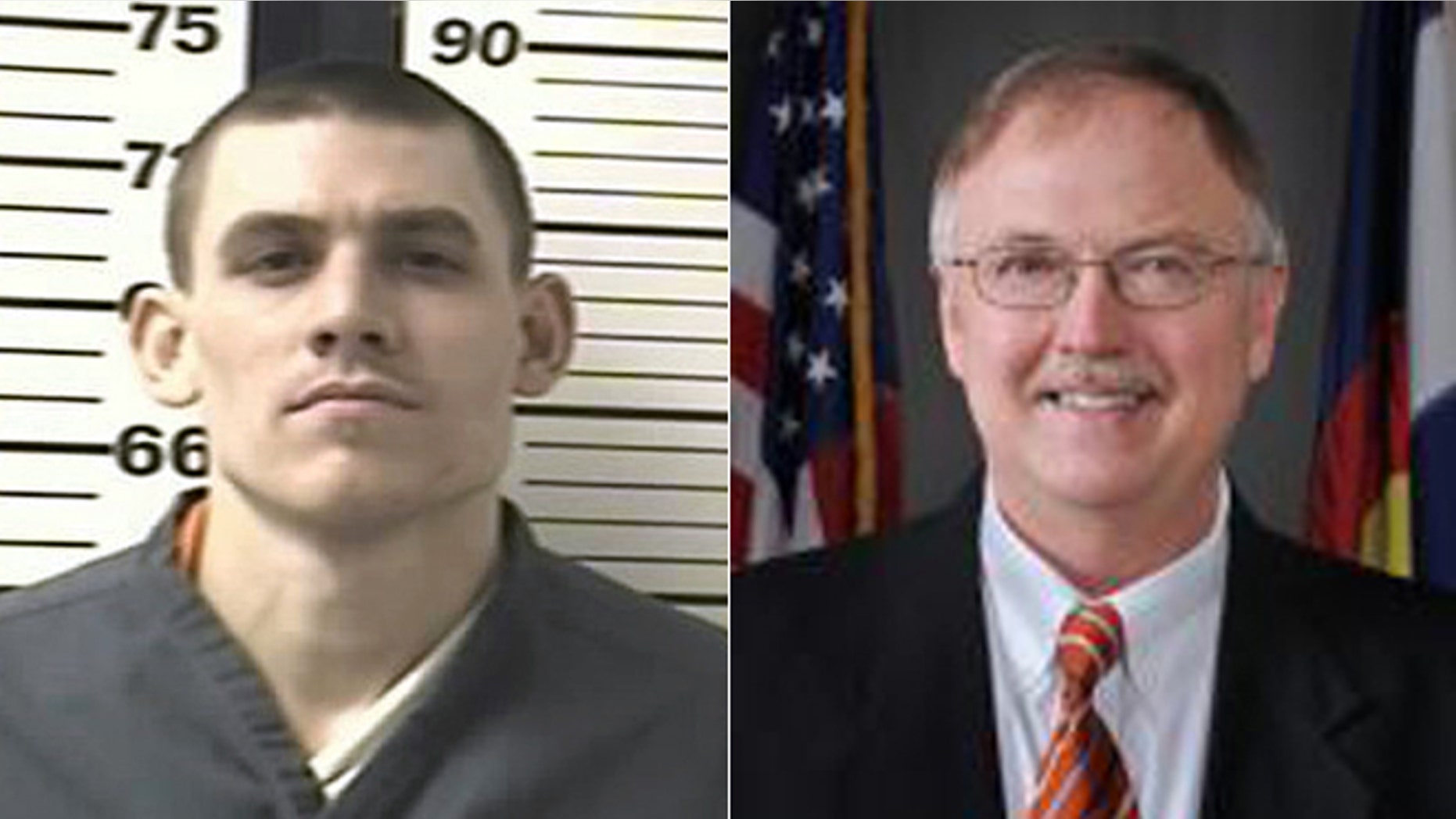 Former Colorado inmate Evan Spencer Ebel, left, is suspected in the murder of the chief of Colorado prisons, Tom Clements, right. Ebel was killed in a shootout with authorities in Texas on March 21, 2013.