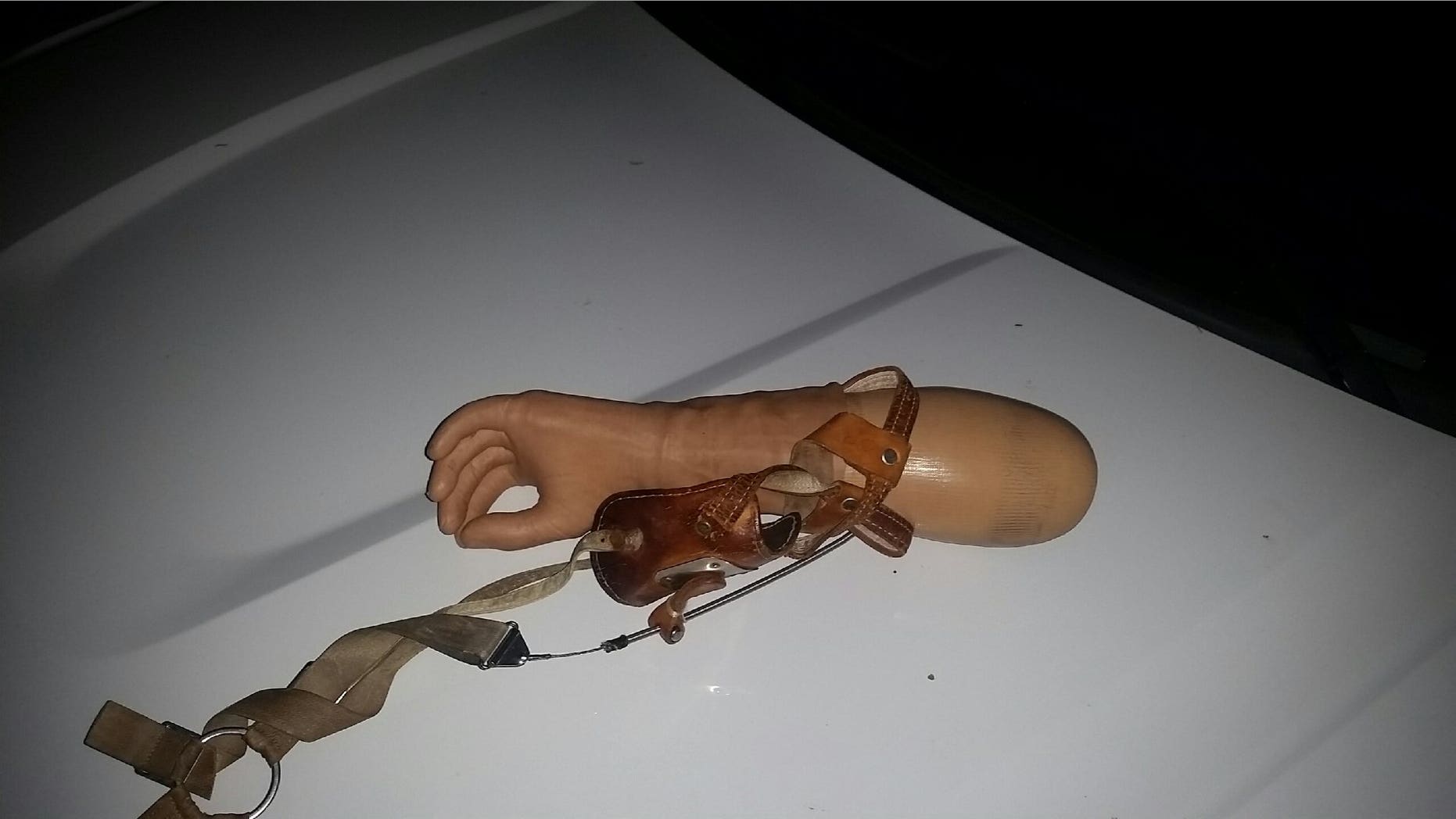 Investigators in California were pointed in the right direction when a prosthetic arm that was reported stolen last week was spotted in the alleged thieves' car.