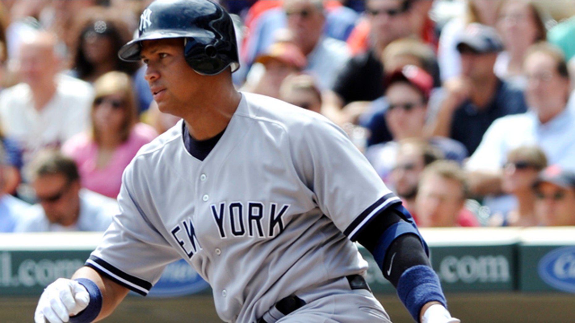 Aug 21: Alex Rodríguez bats against the Twins. (AP/Jim Mone)