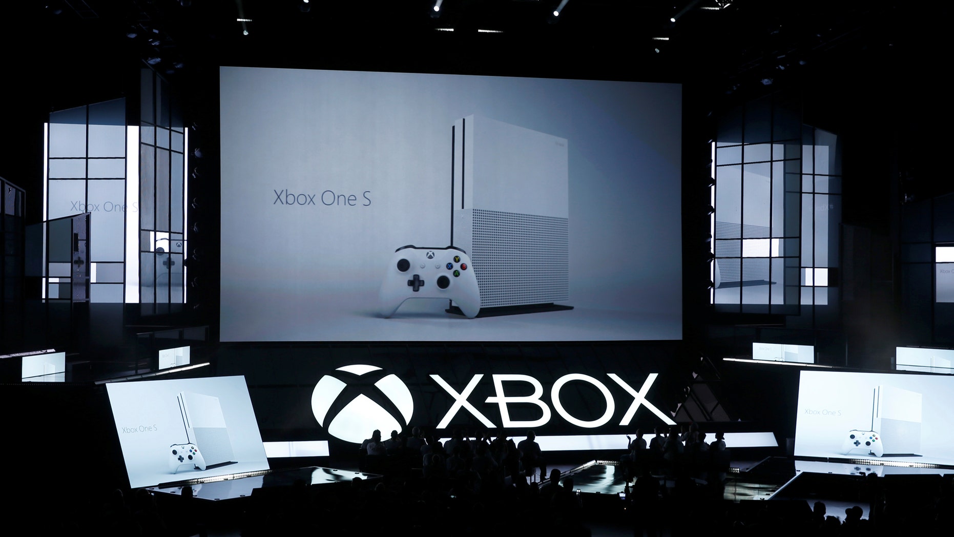 File photo: Microsoft displays its Xbox One S console at the Xbox E3 2016 media briefing in Los Angeles, California, U.S., June 13, 2016. (REUTERS/Lucy Nicholson)