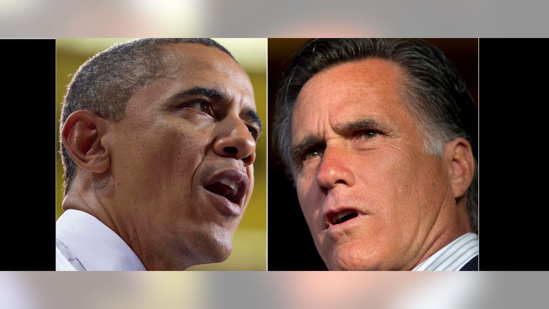 File: President Obama and Mitt Romney