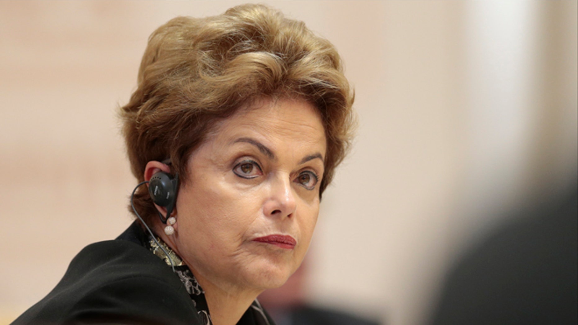 Brazil's President Dilma Rousseff listens during the BRICS summit in Ufa, Russia, Thursday, July 9, 2015. Ufa hosts SCO (Shanghai Cooperation Organization) and BRICS (Brazil, Russia, India, China and South Africa) summits. (AP Photo/Ivan Sekretarev, pool)