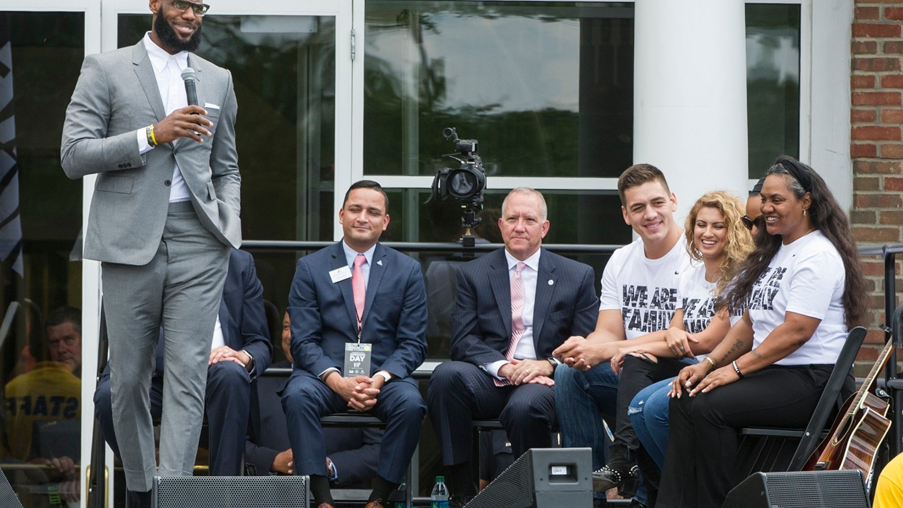 LeBron James unveils his I Promise School in Akron, Ohio.