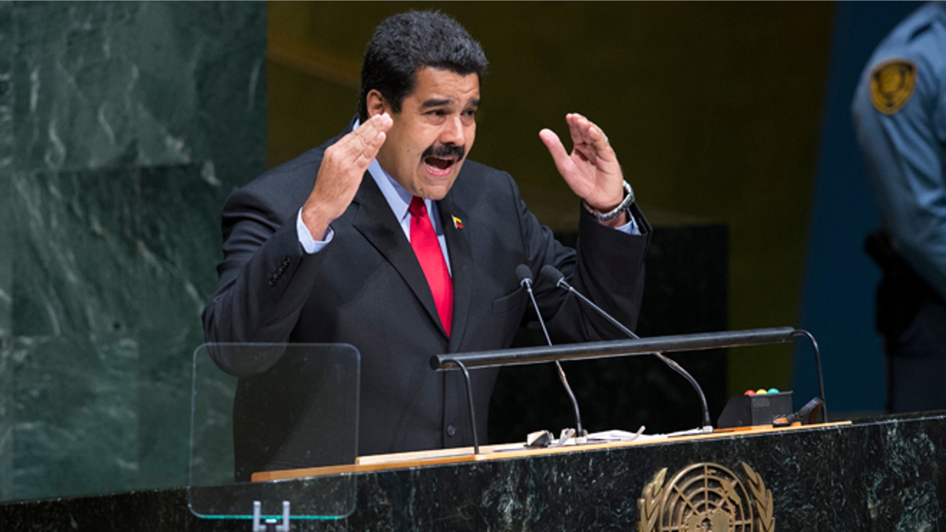 Maduro addresses the 69th session of the United Nations General Assembly on Sept. 24, 2014, at U.N. headquarters.