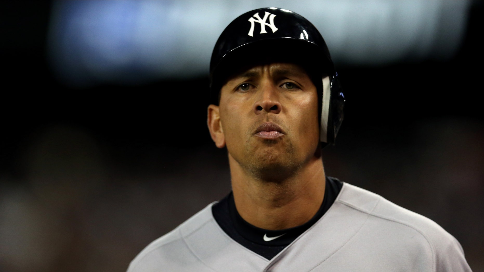 DETROIT, MI - OCTOBER 18: Alex Rodriguez #13 of the New York Yankees walsk off the field back to the dugout after he grounded out in the top of the 9th inning against the Detroit Tigers during game four of the American League Championship Series at Comerica Park on October 18, 2012 in Detroit, Michigan. (Photo by Jonathan Daniel/Getty Images)