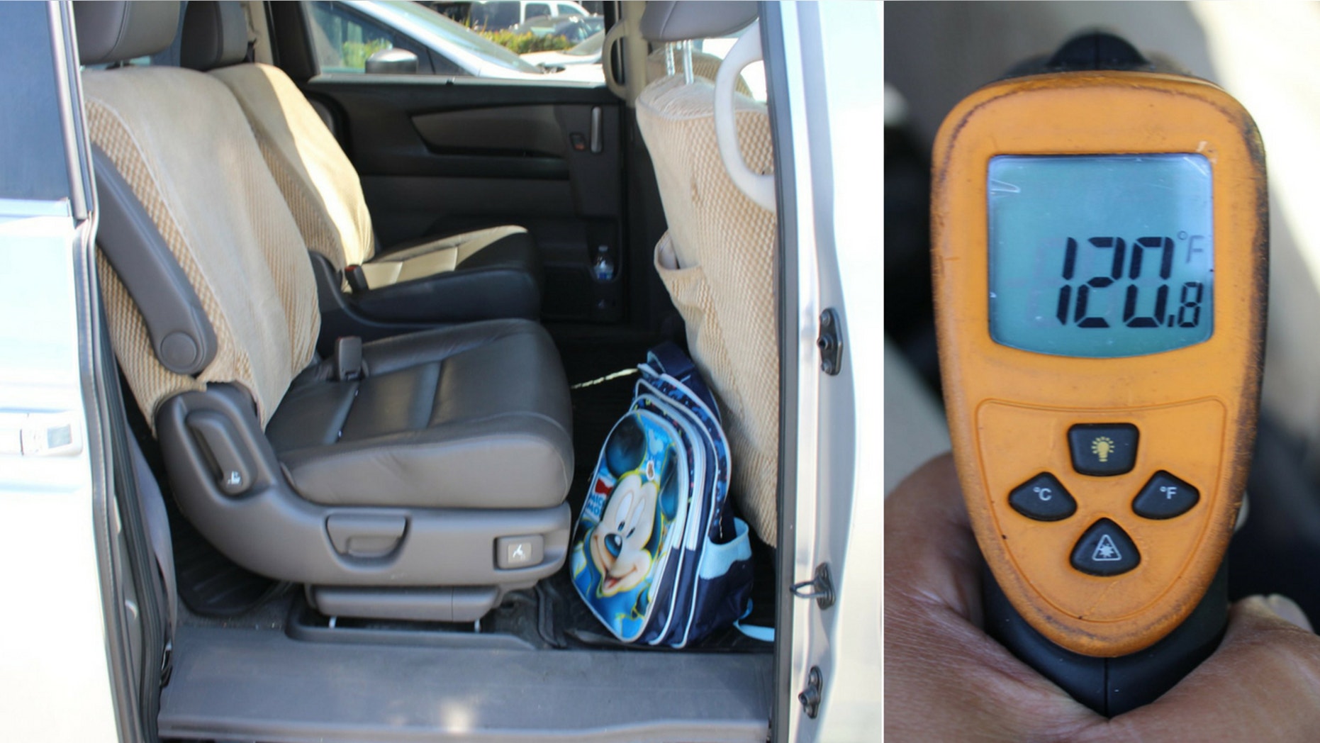 A babysitter left a child in a car in Alhambra, Calif. when the vehicle's interior reached 120 degrees, police said.