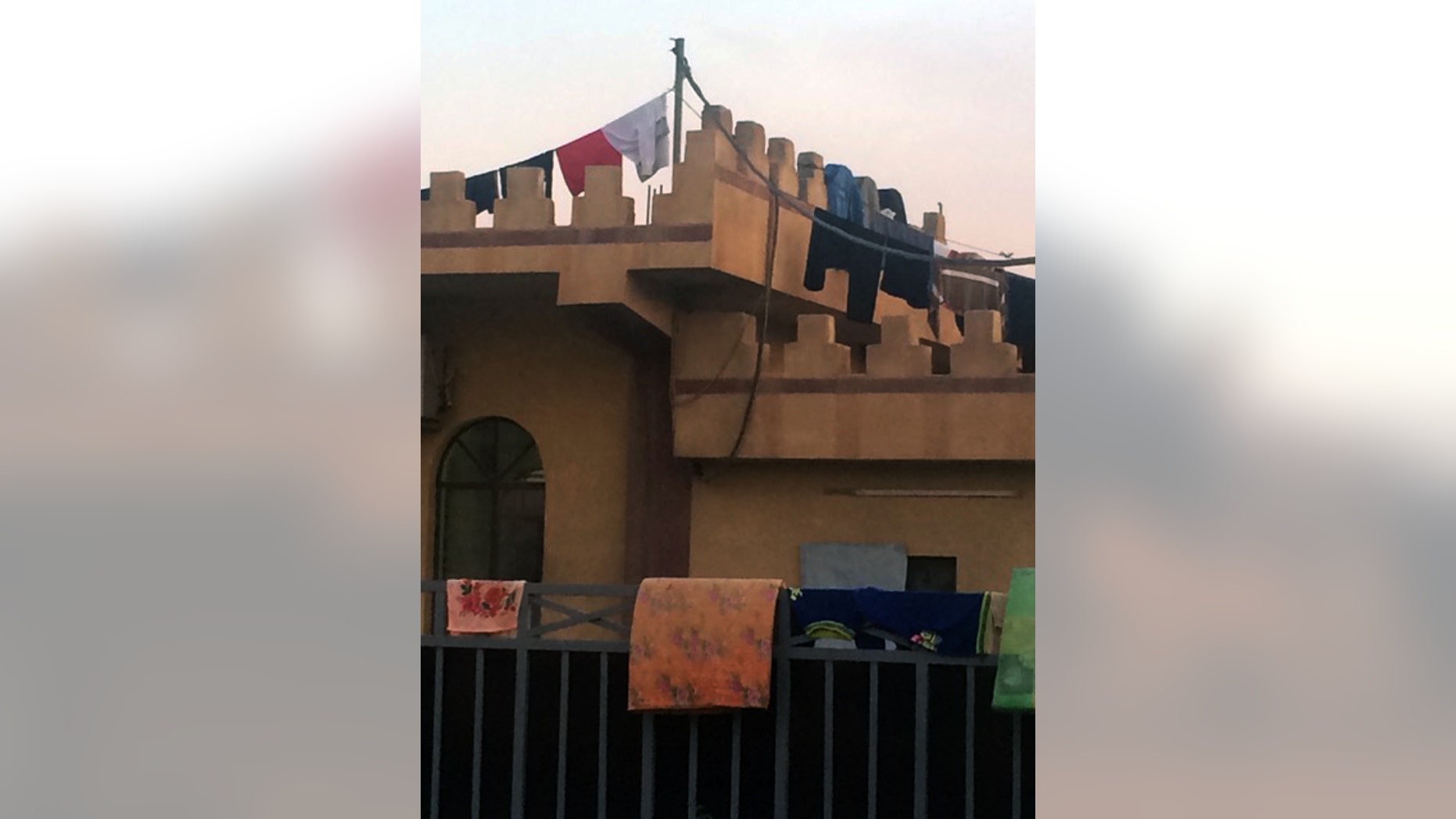 Erbil, Kurdistan: Refugees’ laundry decorates Mar Yousef Church.