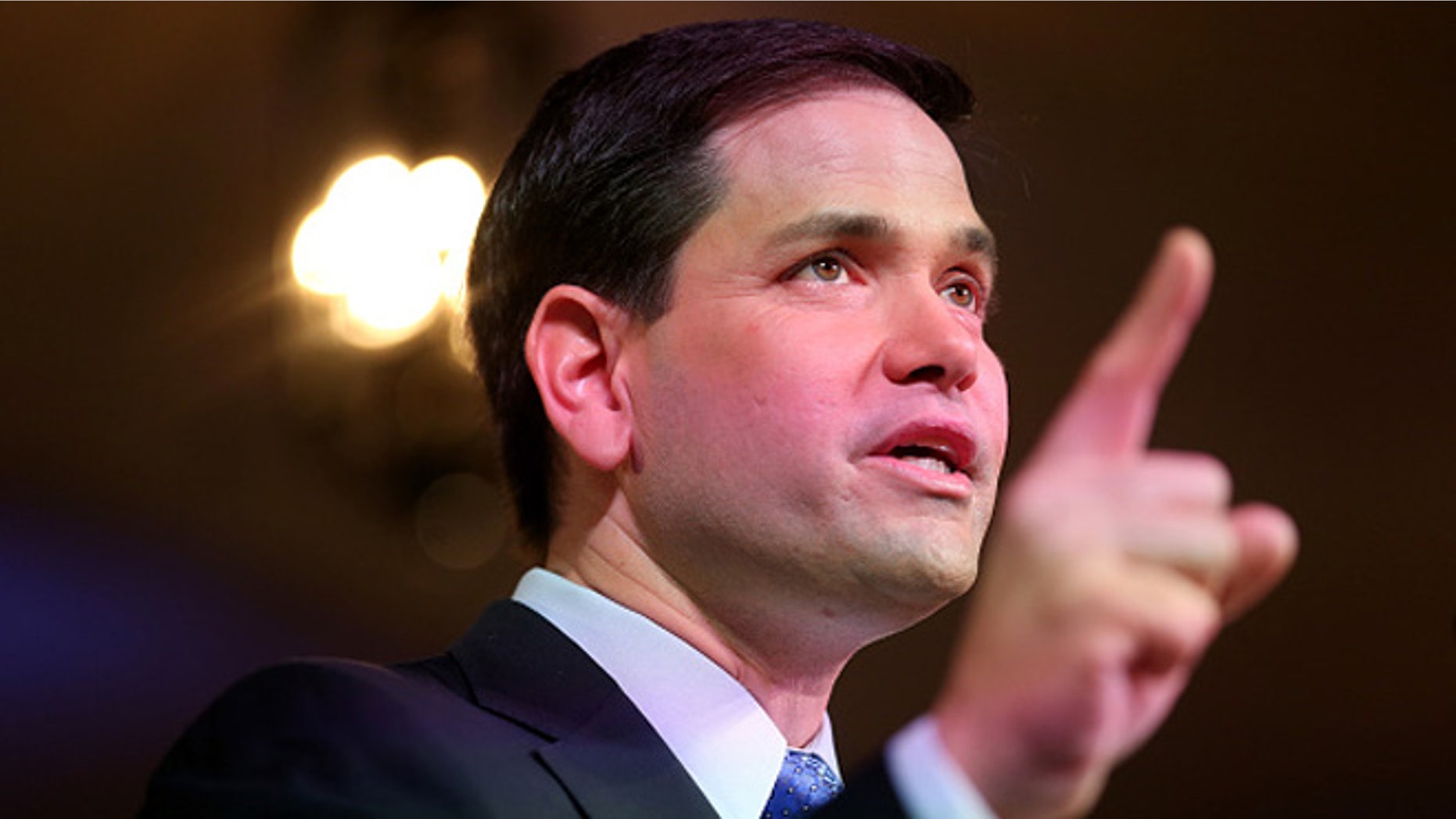 MIAMI, FL - APRIL 13: U.S. Sen. Marco Rubio (R-FL) speaks as he announces his candidacy for the Republican presidential nomination during an event at the Freedom Tower on April 13, 2015 in Miami, Florida. Rubio is one of three Republican candidates to announce their plans on running against the Democratic challenger for the White House.