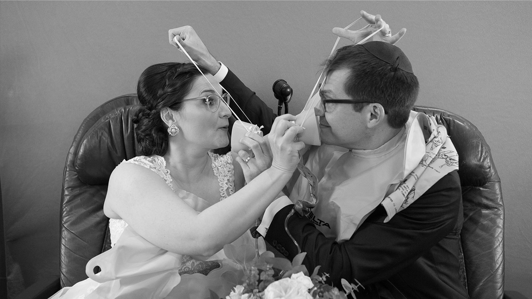 The lovebirds tied the knot on Feb. 18, and their big day paid homage to their favorite airline.