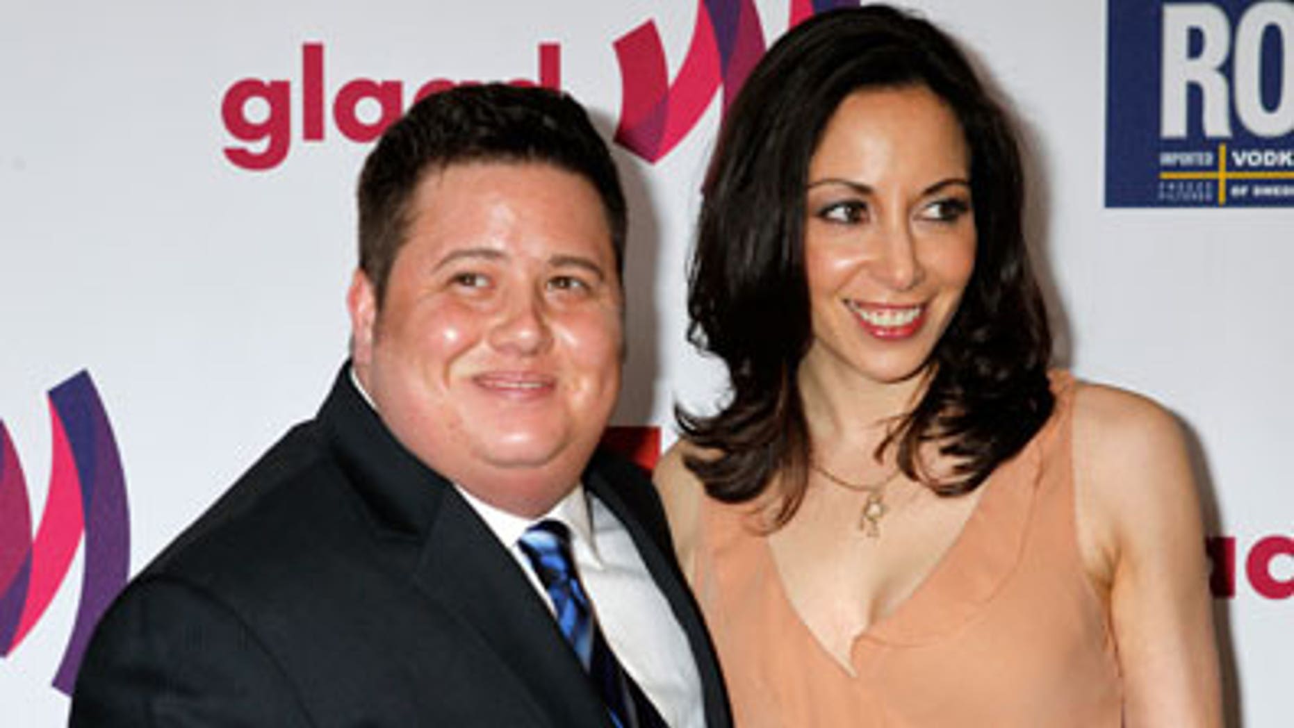April 11, 2011: Chaz Bono and girlfriend Jennifer Elia arrive at the 22nd annual GLADD Media Awards in Los Angeles.