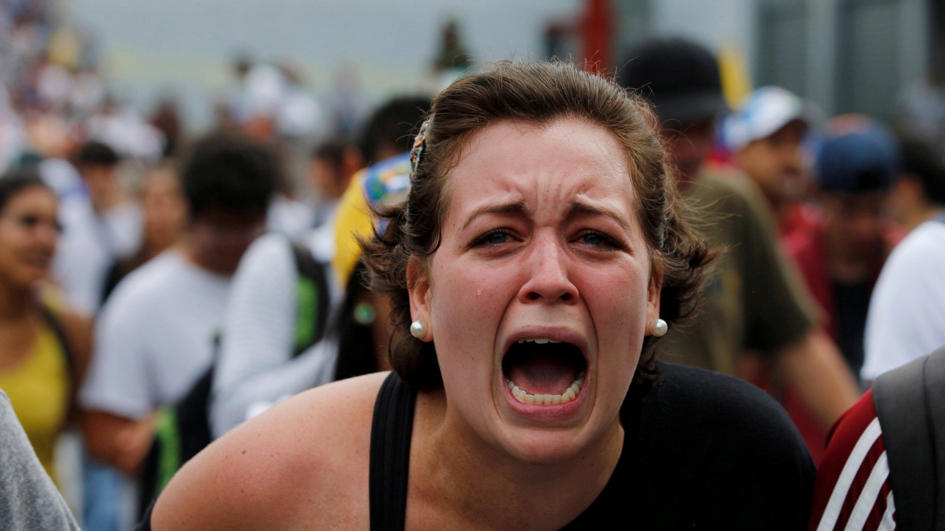 A student during a protest in Caracas, Venezuela, on Wednesday, March 12, 2014 .