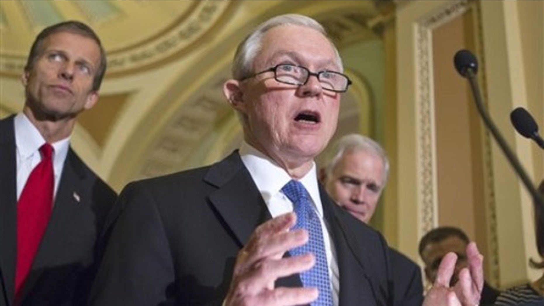 FILE: Sen. Jeff Sessions, R-Ala., at a news conference on Capitol Hill, in Washington, D.C.