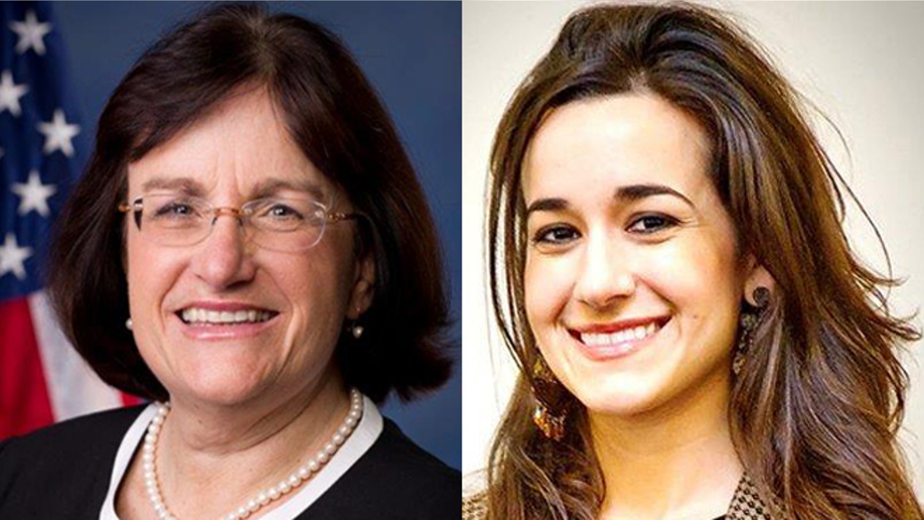 U.S. Rep. Annie Kuster, D-NH, left; New Hampshire state Rep. Marinlinda Garcia, right.