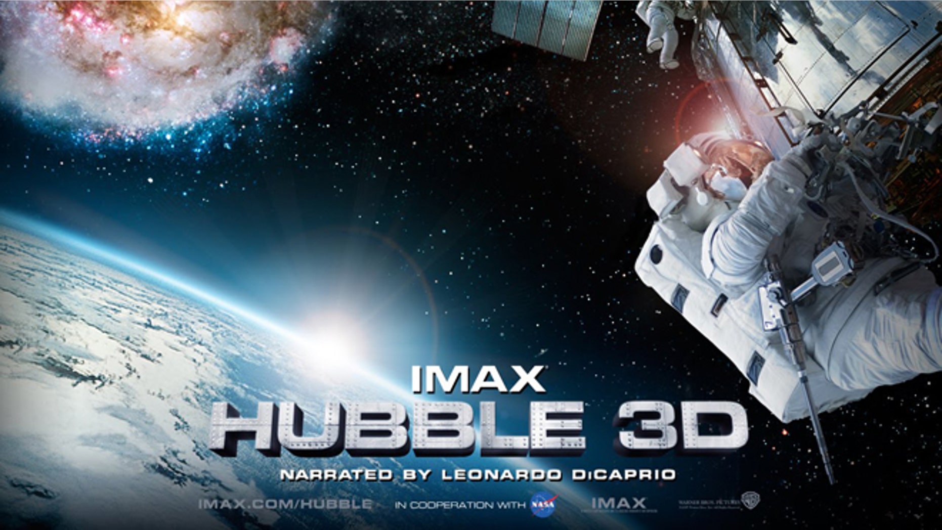 A movie poster for the Imax film "Hubble 3D."