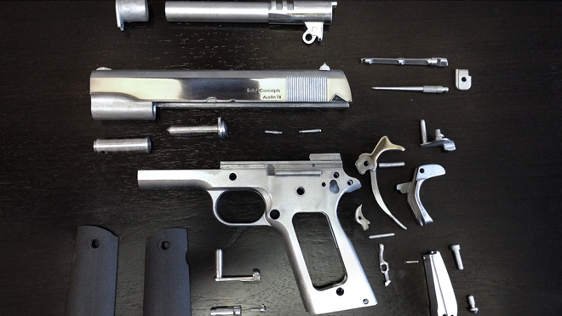 Components for the first ever working 3D Printed metal gun.