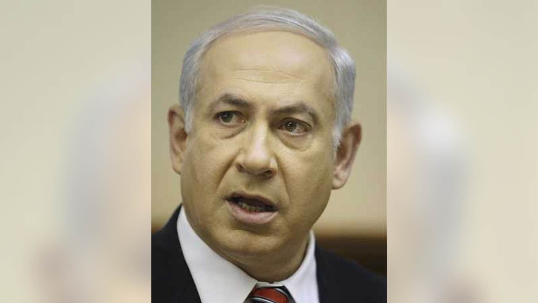 Nov. 15: Israel's Prime Minister Benjamin Netanyahu attends a weekly cabinet meeting in Jerusalem.