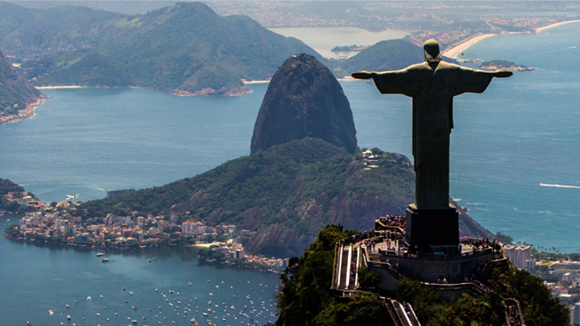 RIO DE JANEIRO, BRAZIL - NOVEMBER 12: View of with Christ the Redeemer and Sugar Loaf at background on November 12, 2013 in Rio de Janeiro, Brazil. (Photo by Buda Mendes/Getty Images)