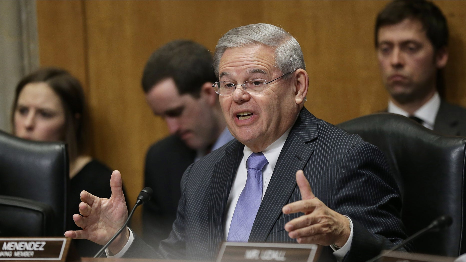 WASHINGTON, DC - FEBRUARY 03: U.S. Sen. Robert Menendez (D-NJ) speaks during a hearing of the Senate Foreign Relations Western Hemisphere Subcommittee February 3, 2015 in Washington, DC. The committee heard testimony on the impact of U.S. policy changes in Cuba. (Photo by Win McNamee/Getty Images)