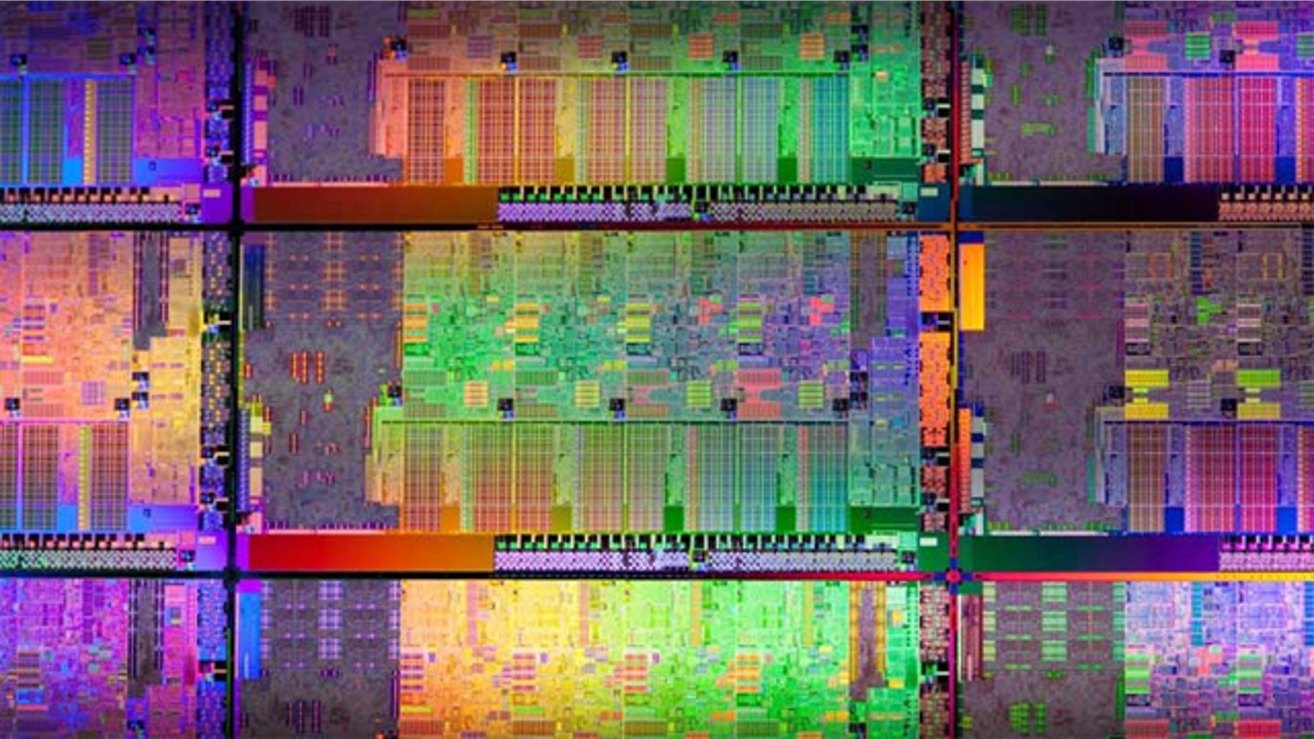 A die shot of an Intel CPU, codenamed "Sandy Bridge," which promised the biggest-ever leap in processing power.
