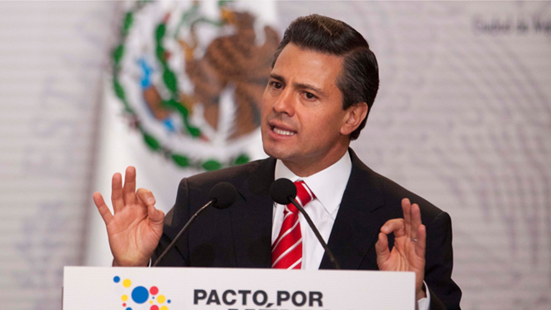 Mexico's President Enrique Pena Nieto speaks during an event an agreement with the three major political parties was signed to create two new national television channels and form a powerful independent regulatory commission along the lines of the U.S. Federal Communications Commission, at the Technological Museum in Mexico City, Monday, March 11, 2013. Pena Nieto on Monday proposed a sweeping overhaul of the weak and chaotic regulations that have allowed the world's richest man and the largest Spanish-language media empire to exert near-total control of Mexico's lucrative telephone and television markets. (AP Photo/Alexandre Meneghini)