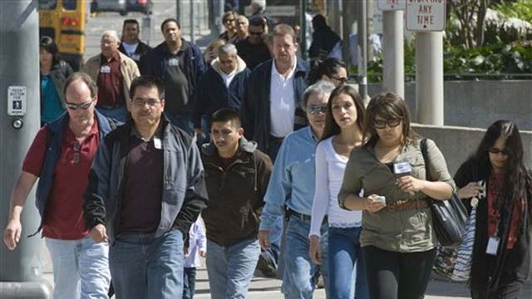 Jurrors and court workers, a cross section of Orange County, leave the Santa Ana, Calif. courthouse on Tuesday, March 8, 2011. Surging Latino and Asian populations accounted for virtually all of California’s population growth over the last decade, new Census data shows.