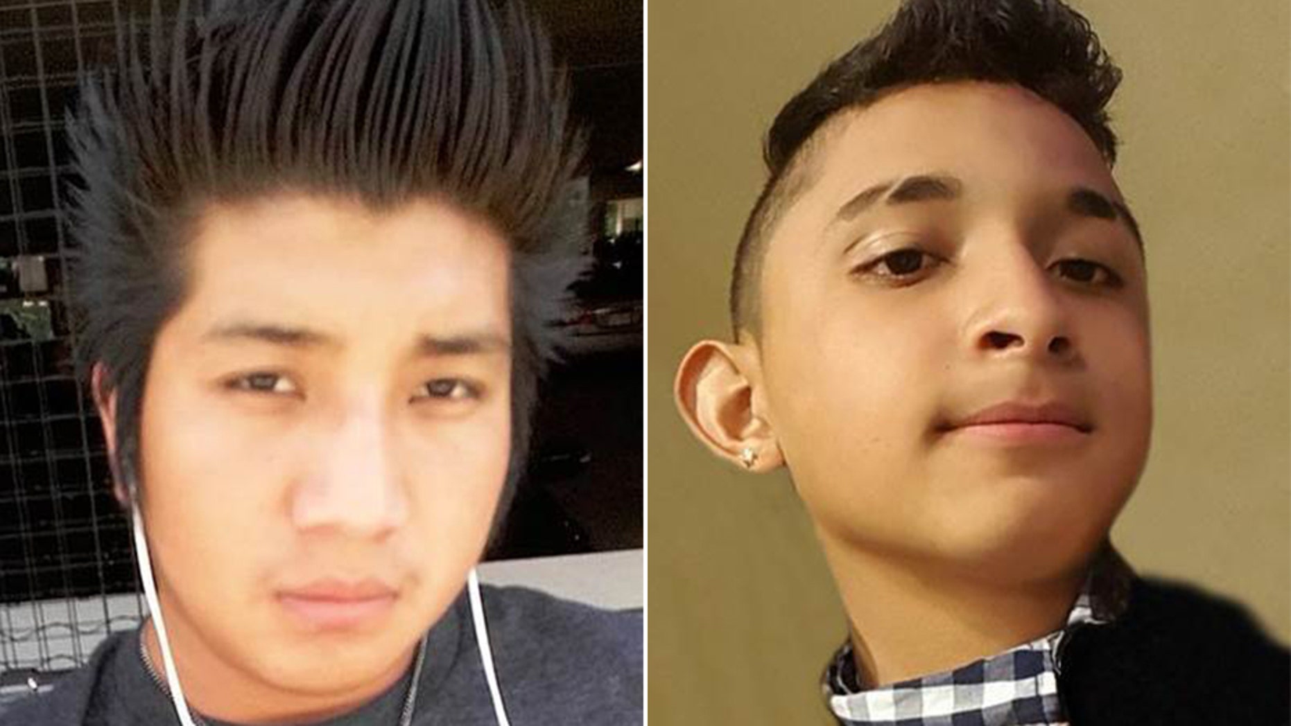 Edvin Escobar Mendez, 17, of Falls Church, left, and Sergio Arita Triminio, 14, of Alexandria, were found dead last year. Eleven MS-13 gang members have been charged Friday in their deaths.