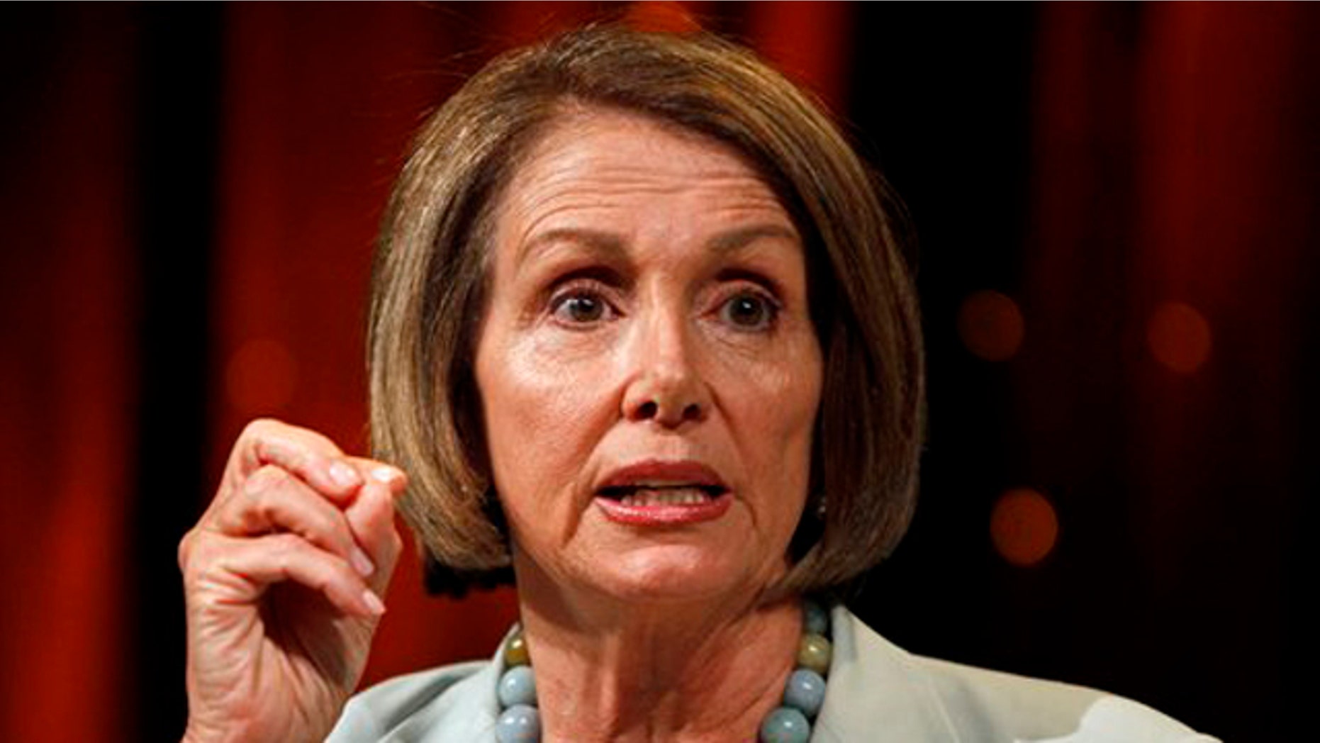 House Speaker Nancy Pelosi answers questions during a Netroots Nation convention in Las Vegas on July 24. (AP Photo)