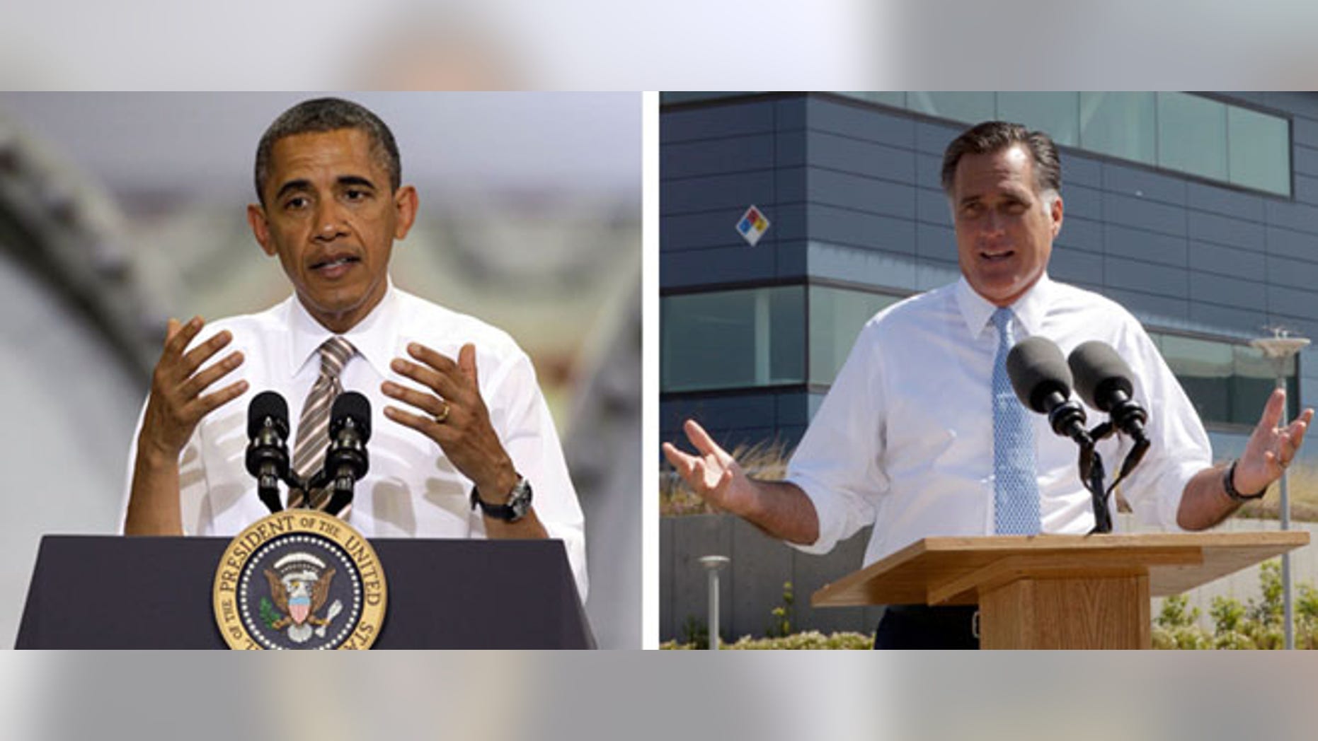 President Barack Obama, left, and Republican presidential candidate Mitt Romney.