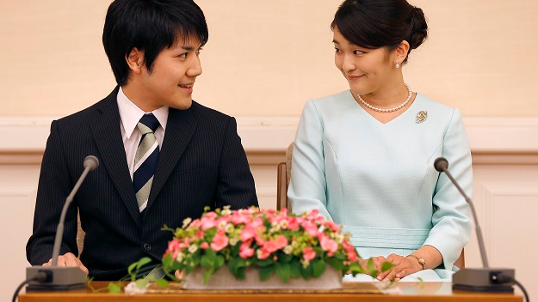 Japan's Princess Mako, right, and her fiance Kei Komuro announced they would be getting married.