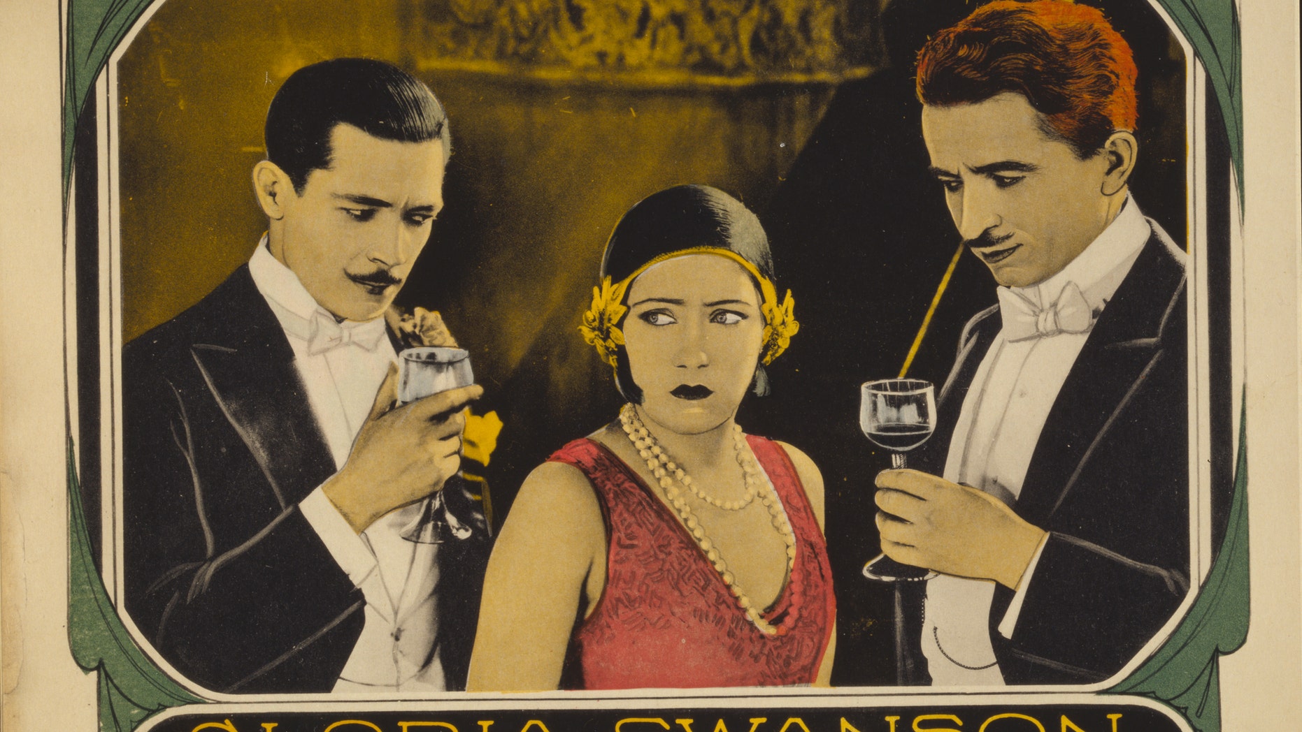 A lobby card for the 1924 Gloria Swanson pic “Manhandled,” which only exists in a 16mm print and with only five of seven reels surviving.