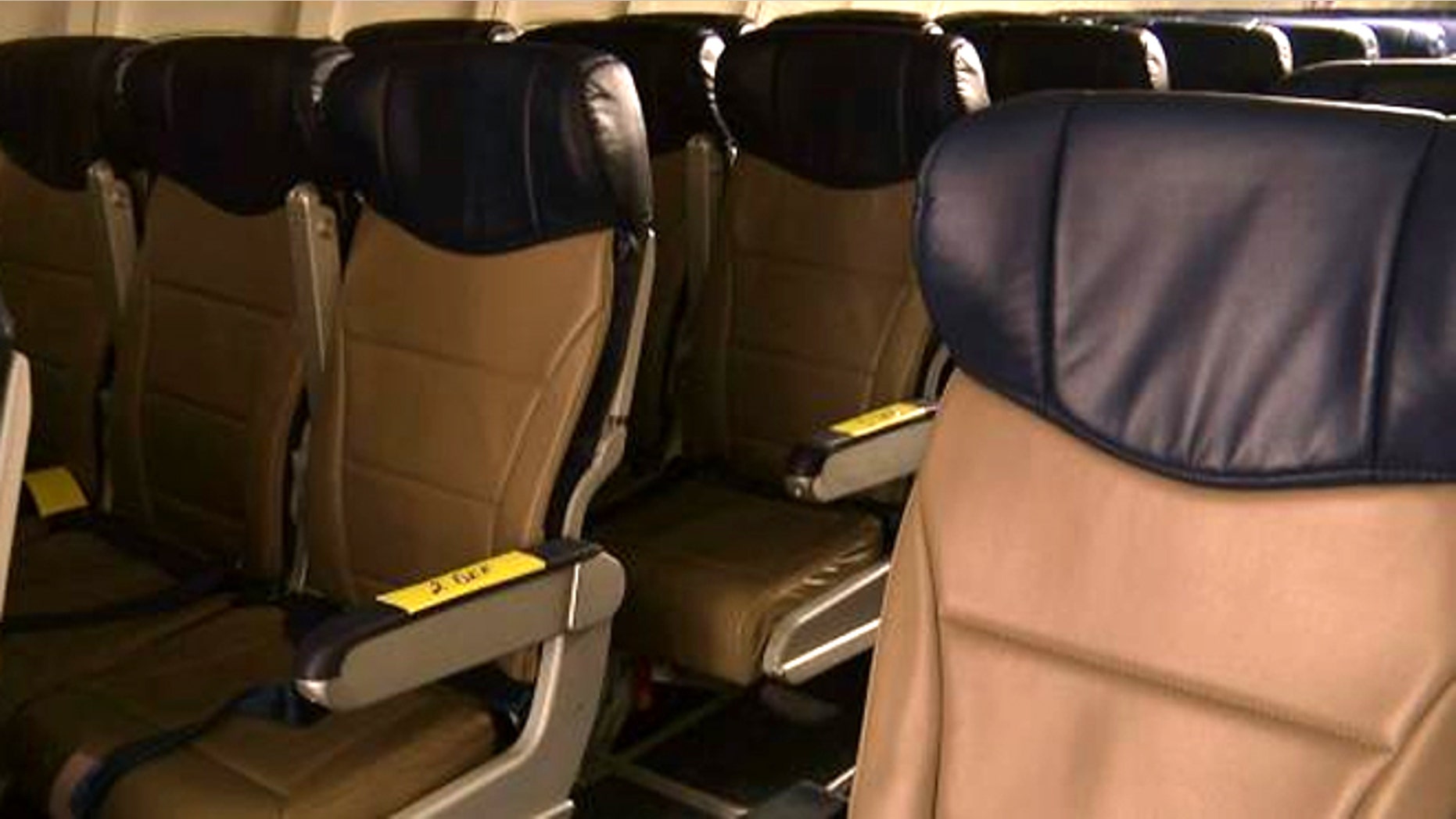 Sept. 23, 2013: Rows of slimline seats await installation onboard a Southwest Airlines 737 at the carrier's headquarters in Dallas.
