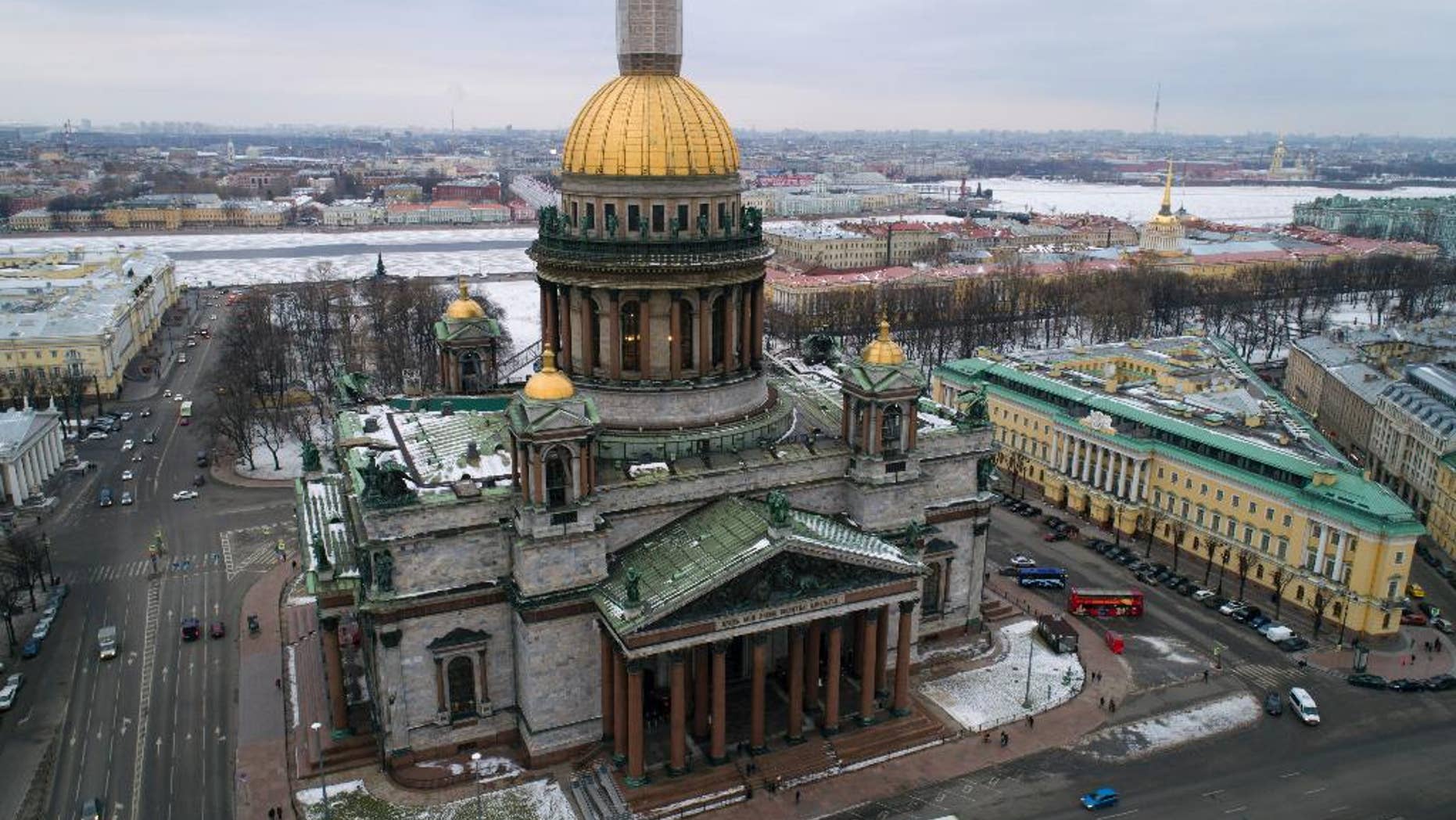 An aerial view of St. Petersburg.