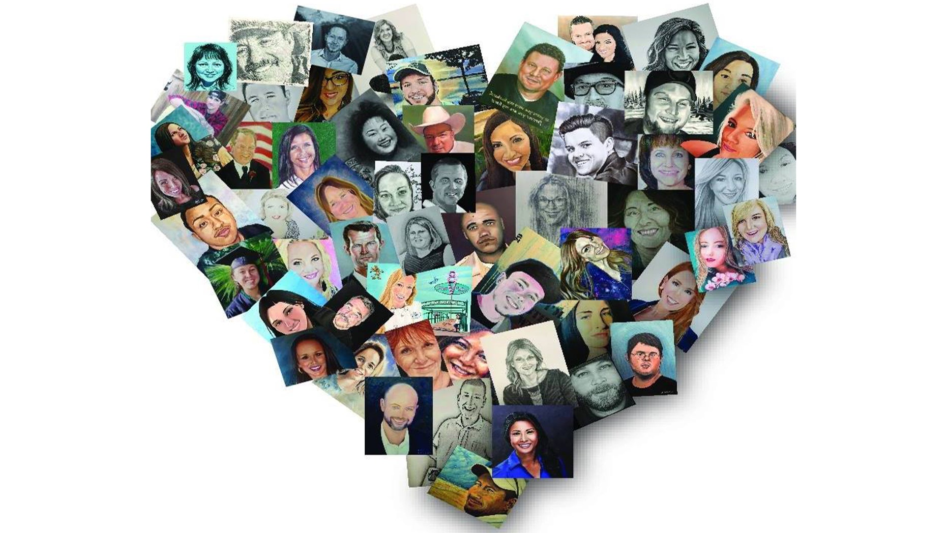 Art pieces from the Las Vegas Portraits Project seek to honor the 58 victims of the Las Vegas Massacre and help their families heal ahead of the tragedy's one-year anniversary.