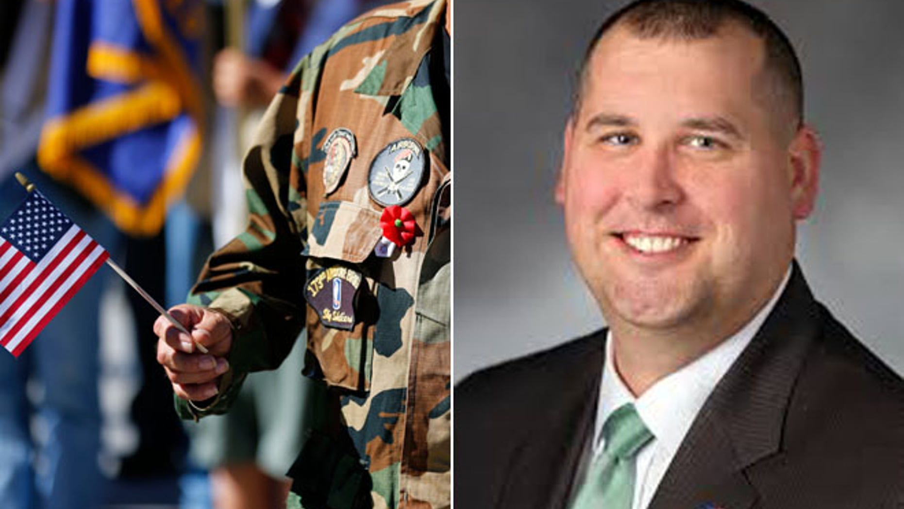 This composite image shows Washington state Rep. Graham Hunt, right.